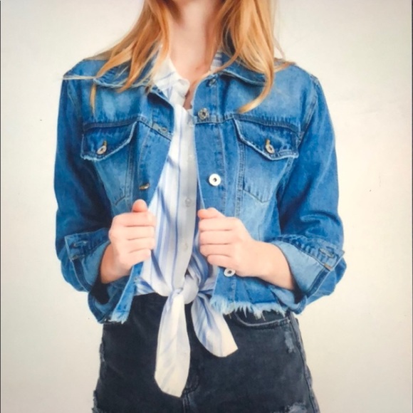 Love tree Denim jean crop jacket - Picture 4 of 8